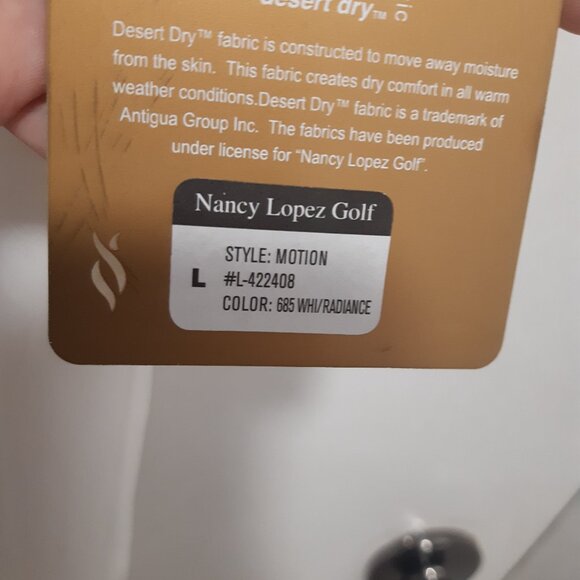 Nancy Lopez Desert Dry Ladies Golf Polo shirt Size L - Picture 7 of 10